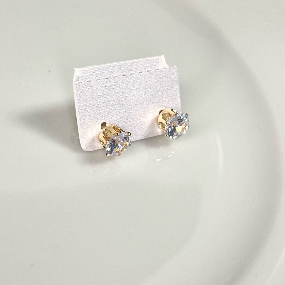 4k gold filled medium CZ diamonds stud earrings